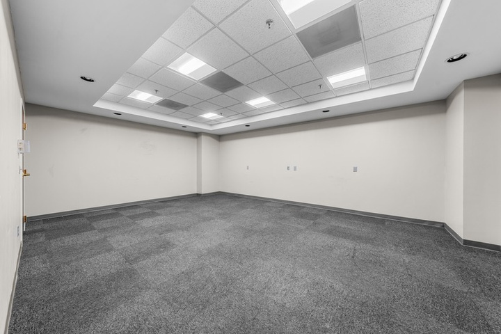 Open carpeted office area