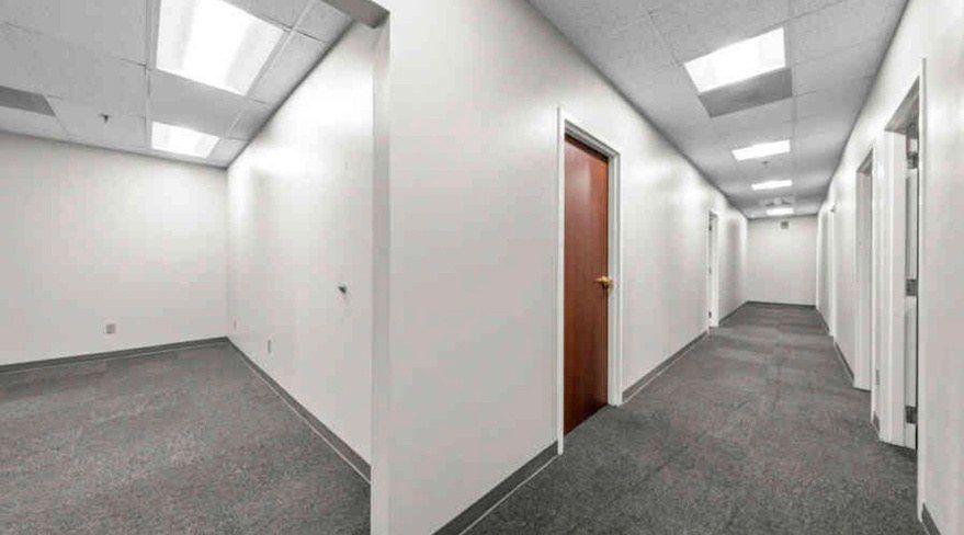Interior hallway with private office doors